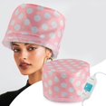 thumbnail image 1 of WWS-Hair Steamer Cap, Electric Hair Care Hat Heating Cap with 2 Mode Temperature Control, Removable Washable Hair Cap for Hair Spa Home (Pink & White), 1 of 4