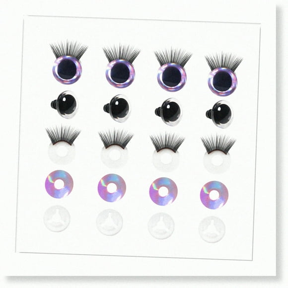 GlitterSafe Crochet Kit - 4 Sets of 16mm Pink Plastic Safety Eyes with Washers for DIY Amigurumis, Puppets, Stuffed Animals & Dolls!