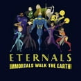 thumbnail image 2 of Junior's Marvel Eternals Immortals Walk the Earth  Graphic Tee Navy Blue Small, 2 of 3