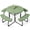 Green, variant on Best Choice Products 8-Person Circular Outdoor Picnic Table w/ 4 Benches, Umbrella Hole, 2000lb Capacity - White
