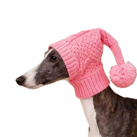 Giaone Cozy Knitted Dog Hat with Pompon Winter Ear and Neck Warmer for Pets