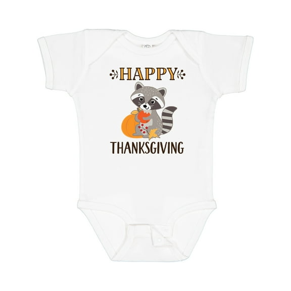 Inktastic Happy Thanksgiving Holiday Raccoon Boys or Girls Baby Bodysuit