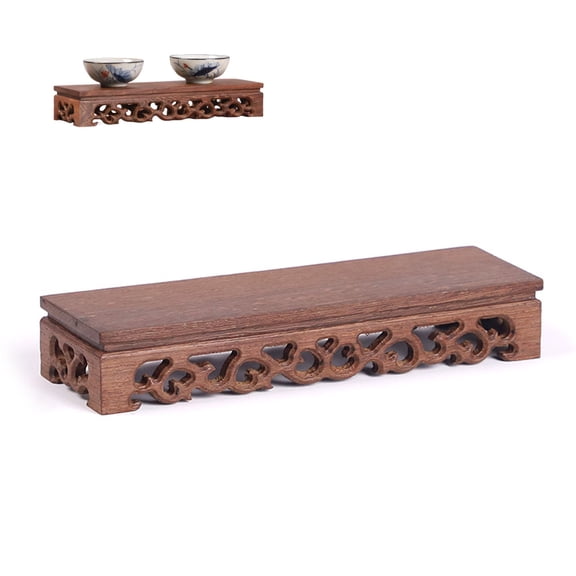 Rectangular wooden base, wooden flower pot holder for bonsai plants and teapots, vintage wooden base display stand, plant stand decoration for home office
