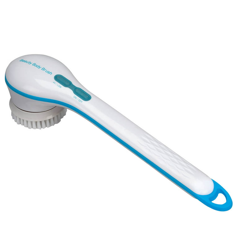 SoulBay Electric Body Brush with 5 Attachments: Rechargeable Back Brush  IPX7 Long Handle Exfoliating Spin Scrubber for Shower Bathing Cleansing  Wash Deep Cleaning