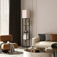 thumbnail image 6 of Foukus 63" Floor Lamp with Shelves: Lamp for Living Room with 3 Adjustable Color Temperatures, Display Bookshelf for Home, Bedroom, Study - Black (Bulb Included), 6 of 6