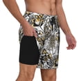 thumbnail image 2 of Yiaed Tulips Flowers Print Mens Swim Trunks Bathing Suit Compression Liner Beach Swim Shorts Swimwear Quick Dry Zipper Pocket No-Chafing Board Short-, 2 of 6
