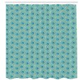 thumbnail image 2 of Ambesonne Abstract Shower Curtain, Traditional Swirls Graphic, 69"Wx84"L, Sea Blue and Pale Green, 2 of 4
