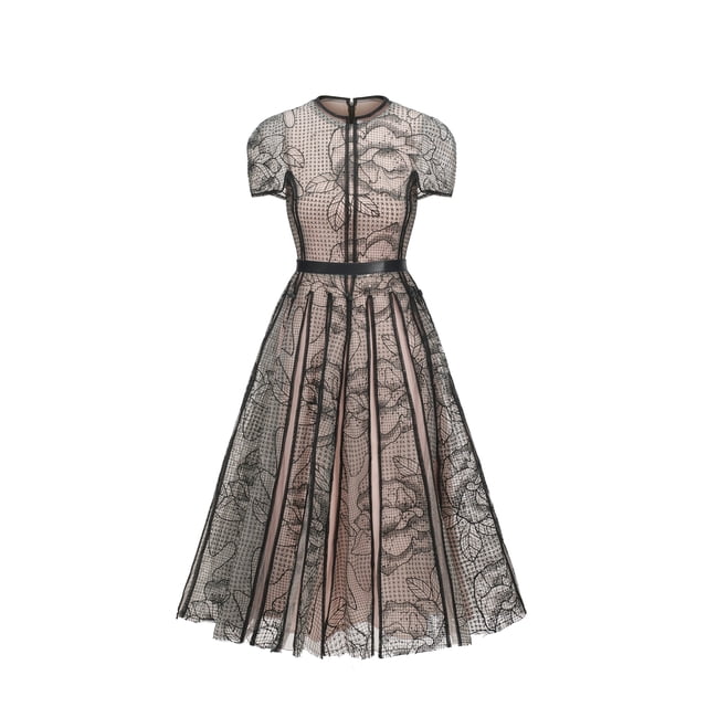 Vestido Bellabarnetten Lisiya de manga corta a media pierna jacquard