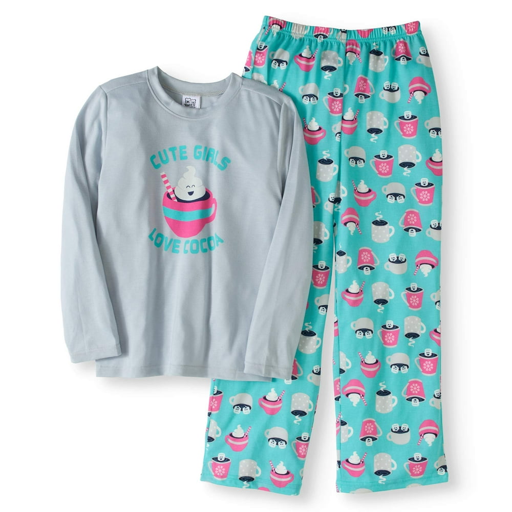 Toast & Jammies Girls' brushed jersey long sleeve top and pant 2pc