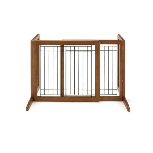 Richell Freestanding Dog Gate, Brown, Large, 71.30"L x 17.70"W x 20.10"H