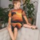 thumbnail image 4 of Fotbe Sunset Dancing Dolphin B Pijama Estampada de 2 Piezas para Niños – Ropa de Dormir de Manga Corta Cómoda para Niños y Niñas, Camiseta y Shorts de Algodón-Large, 4 of 6