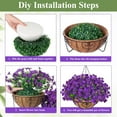thumbnail image 4 of 2Pcs Artificial Hanging Flowers for Outdoors, Artificial Flowers for Outdoors with Basket, Artificial Plants Outdoor UV Resistant Fake Plants for Garden Porch Window Farmhouse Decor, Purple, 4 of 5