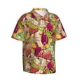 thumbnail image 2 of Hawaiian Shirt For Men, Bright Mushrooms Print Mens Button Down Short Sleeve Shirt, Summer Beach Shirts For Men, 2 of 2