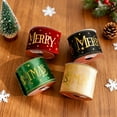 thumbnail image 4 of 4 Rolls Wired Christmas Wired Ribbon - 2.5 Inch Wide Sparkling Red, Golden & Green Fabric Wrapping Ribbon for DIY Crafts, Gift Wrapping, Tree Decorations, Bows & Garlands Festive Decor, 4 of 7