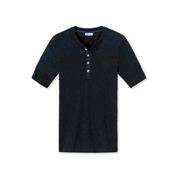 SCHIESSER Revival Camisa de Hombre - 1/2 Manga, Manga corta, Karl-Heinz Negro XL (X-Large)