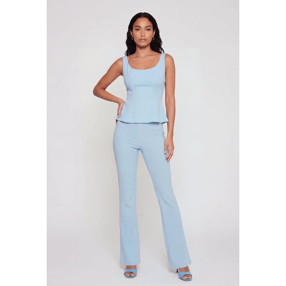 Women's Mid Rise Boot Cut Crepe Knit Pants