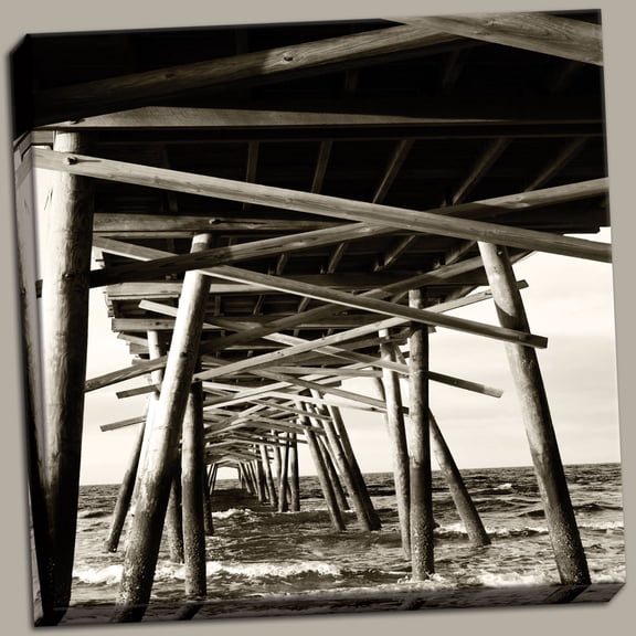 Atlantic Pier Sq. II Popular Modern Sea Beautiful Best Ocean Dock Awesome Bedroom Wall Canvas 12x12