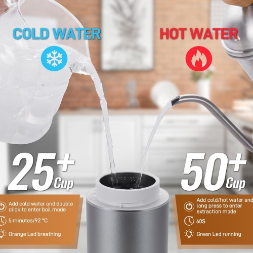 Coffee My Cup Portable Espresso Maker – 3-in-1 Travel Coffee Machine with USB-C | Ground Coffee, Nespresso & Dolce Gusto Compatible (Silver)