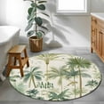thumbnail image 4 of Green Palm Tree Round Area&nbsp;Rug 4ft Watercolor Tropical Summer Botanical Forest Non-Slip&nbsp;Washable Circle Rugs Soft Felt Indoor Floor Mat for Bedroom Kitchen Living Room Bathroom, 4 of 9