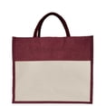 thumbnail image 2 of Jucobee Lot de 4 Sacs Fourre-Tout Juco Rouge Profond – Grands Sacs en Toile de Jute Réutilisables avec Poignées Robustes, Parfaits pour Courses, Mariages, Cadeaux & Bricolage – 13 Pouces x 16 Pouces x 7 Pouces, 2 of 8
