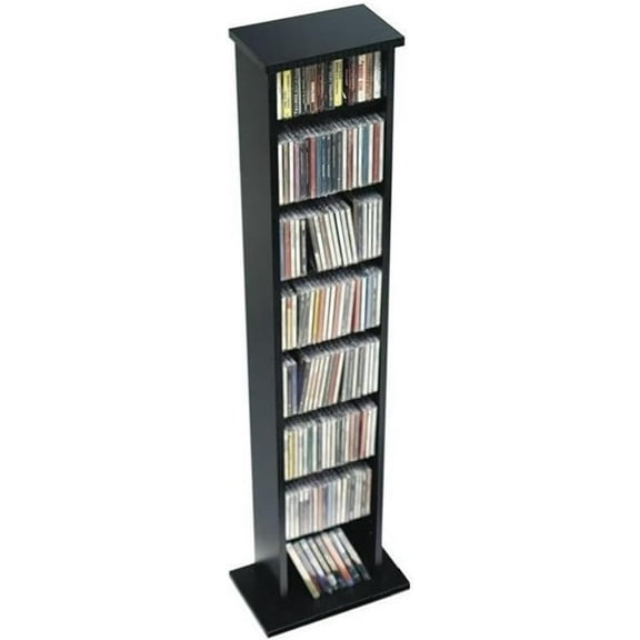 Hawthorne Collections 51" Slim CD DVD Wall Media Storage Rack in Black