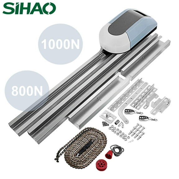 SIHAO Electric Gate Opener, 800N Pulling Garage Door Opener , Automatic Lifting System, 12㎡/15㎡ Wide Range, Dual Remote Control and Quiet Motor