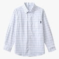 thumbnail image 4 of Mnyotv Boys Girls School Uniform Shirts Long Sleeve Button Down Polo Classic Plaid Shirt for Teens Size 5-6 Y, 4 of 6