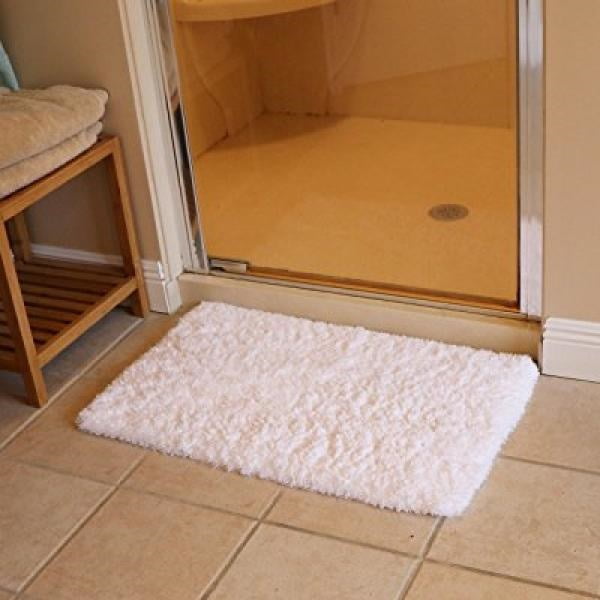Kmat 20x32 Inch White Bath Mat Soft Gy Bathroom Rugs Non Slip