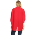 thumbnail image 4 of Women's Solid Casual Chiffon loose Kimono Sleeve Open Front Cardigan Capes, 4 of 4