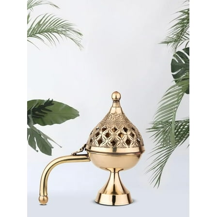 Curated with Loban Burner Dhooni 5 Inch Dhoop Dhuni Brass Table Diya Brass Incense Holder