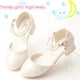 thumbnail image 4 of Zapatos de princesa de tacón alto estilo princesa de primavera y otoño con perlas de diamantes para niñas, zapatos de cuero de alto rendimiento blancos para estudiantes, zapatos para niños, 4 of 5