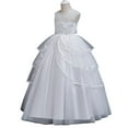 thumbnail image 3 of SUEE Flowers Girls Embroidery Wedding Party Dress Birthday Princess Maxi Gown, 4-10 Year, 3 of 4