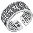 thumbnail image 1 of fastboy Bague Bouddhiste Tibétaine Argentée pour Hommes Femmes Bague de Doigt Ouverture Réglable, 1 of 8