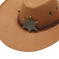 thumbnail image 5 of Franhais Women Men Cowboy Hat, Vintage Wide Brim Hexagram Cowgirl Hat Lightweight Western Hat, 5 of 8