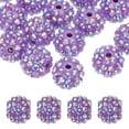 thumbnail image 1 of Uxcell 14mm Resin Rhinestone Clay Beads for Jewelry Making, 20 Pack, Light Purple, 1 of 7