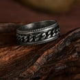 thumbnail image 5 of Udolfly Mens Fidget Rings Anxiety Rings for Men Womens Chain Spinner Rings for Adults Titanium Steel Ring Vintage Black Size 13, 5 of 7