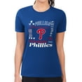 thumbnail image 4 of Women's G-III 4Her by Carl Banks Royal Philadelphia Phillies Super-Slim Fit Lightweight Collage Team Graphic Crew Neck, 4 of 5