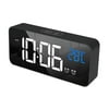 LED Digital Clock, Snooze Desktop Electronic Table Alarm Clock for Bedroom, Rechargeable Alarm Clock, Black