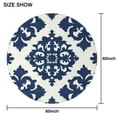 thumbnail image 6 of Blue and White Pioneer Flower Round Tablecloth 60" X 60",Wrinkle Wipeable Table Cloth for Kitchen Dining Room Picnic Patio Party, 6 of 6