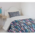 thumbnail image 4 of Ambesonne Mid Century Quilted Bedspread Set 2 Pcs, Colored Drop Shapes, Twin Size, Multicolor, 4 of 6