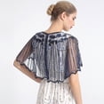 thumbnail image 2 of 1920's Glitter Mesh Sequin Wedding Evening Capelet Shawl Outfit Bolero Jacket, 2 of 4