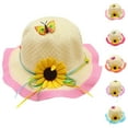 thumbnail image 4 of ZACPNCV Bucket Hat Kids Straw Hat Toddler Boys Girls Breathable Beach Sun Visors Hats Light Blue Free Size, 4 of 4