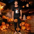 thumbnail image 2 of Family Matching Halloween Pajamas Set - 2 piece Ghost with Pumpkin Print Short Sleeve Top and Pants ,Happy Halloween Festivel Theme Gifts for Whole Family for 3XL Pjs, 2 of 8