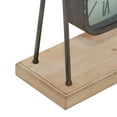 thumbnail image 5 of DecMode 12" Gray Metal Suspended Hanging Clock with Wood Base, 5 of 10