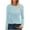 Light Blue Tops for Women, variant on Olyvenn Womens Eyelet T-Shirt Long Sleeve Crew Neck Shirts Casual Basic Tops Tee Shirts Winter Spring Tops 2025 Fashion Black 6