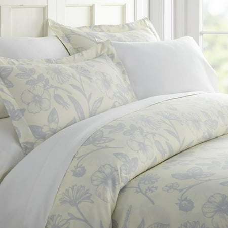 Garden Duvet Set - Noble Linens Premium Ultra Soft Garden Pattern 3 Piece Duvet Cover Set