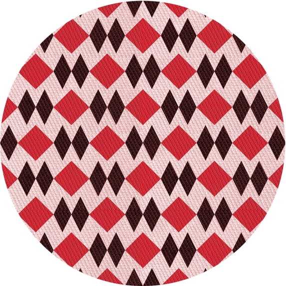 Ahgly Company Machine Washable Indoor Round Transitional Pink Area Rugs, 7' Round