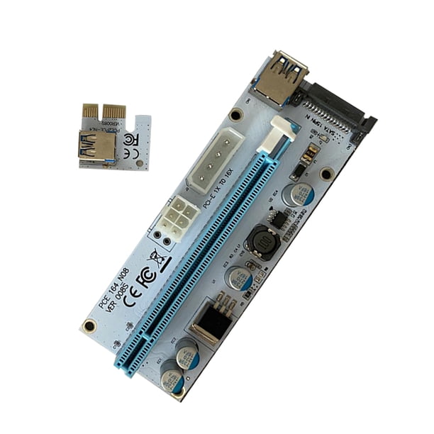 sweethay Nuevo 1 a 6 uds VER006C PCI-E Card 006C PCIE 1X a 16X extensor 60CM USB 3,0 Cable SATA a 6Pin Cable de alimentación para GPU Type2 NO2
