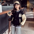 thumbnail image 2 of Abrigo de niña primavera y otoño estilo occidental para niños otoño moda superior niños medianos y grandes uniforme de béisbol, 2 of 6