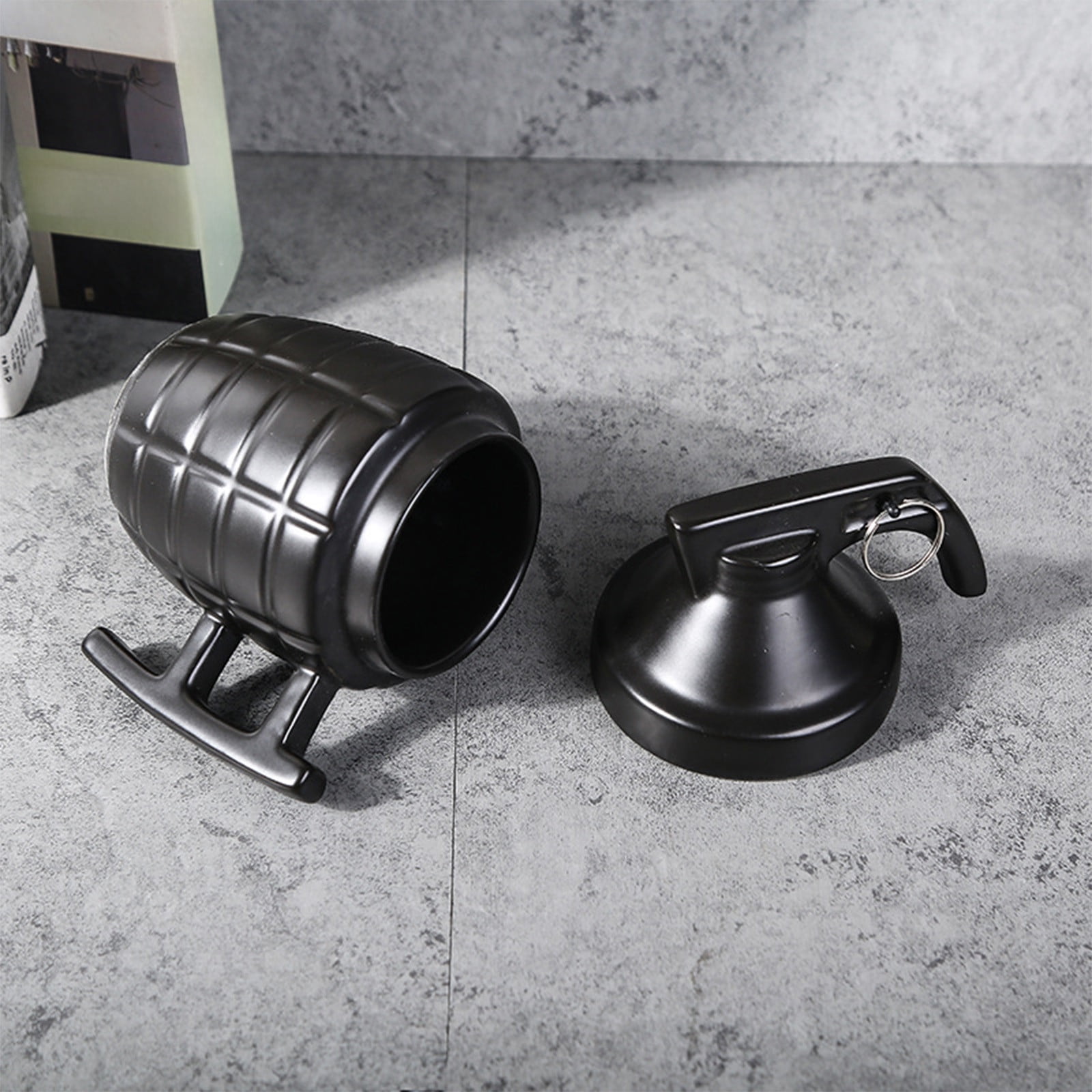 1pcs Creative Ceramic Grenade Mug,Daily Water Mug With Lid,Military-style  Embossed Coffee Cup - Walmart.com